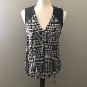 Rag and Bone Silk and Leather Top